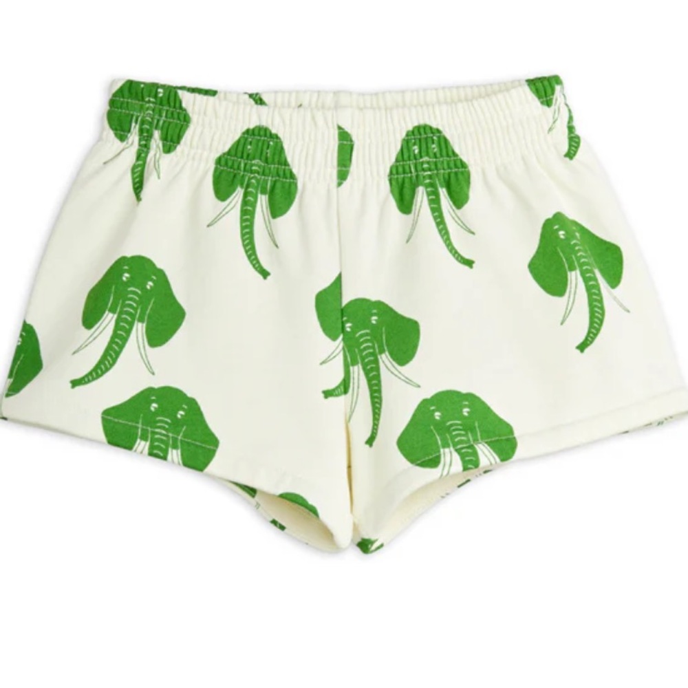 Mini Rodini Green Elephant Patterned Shorts